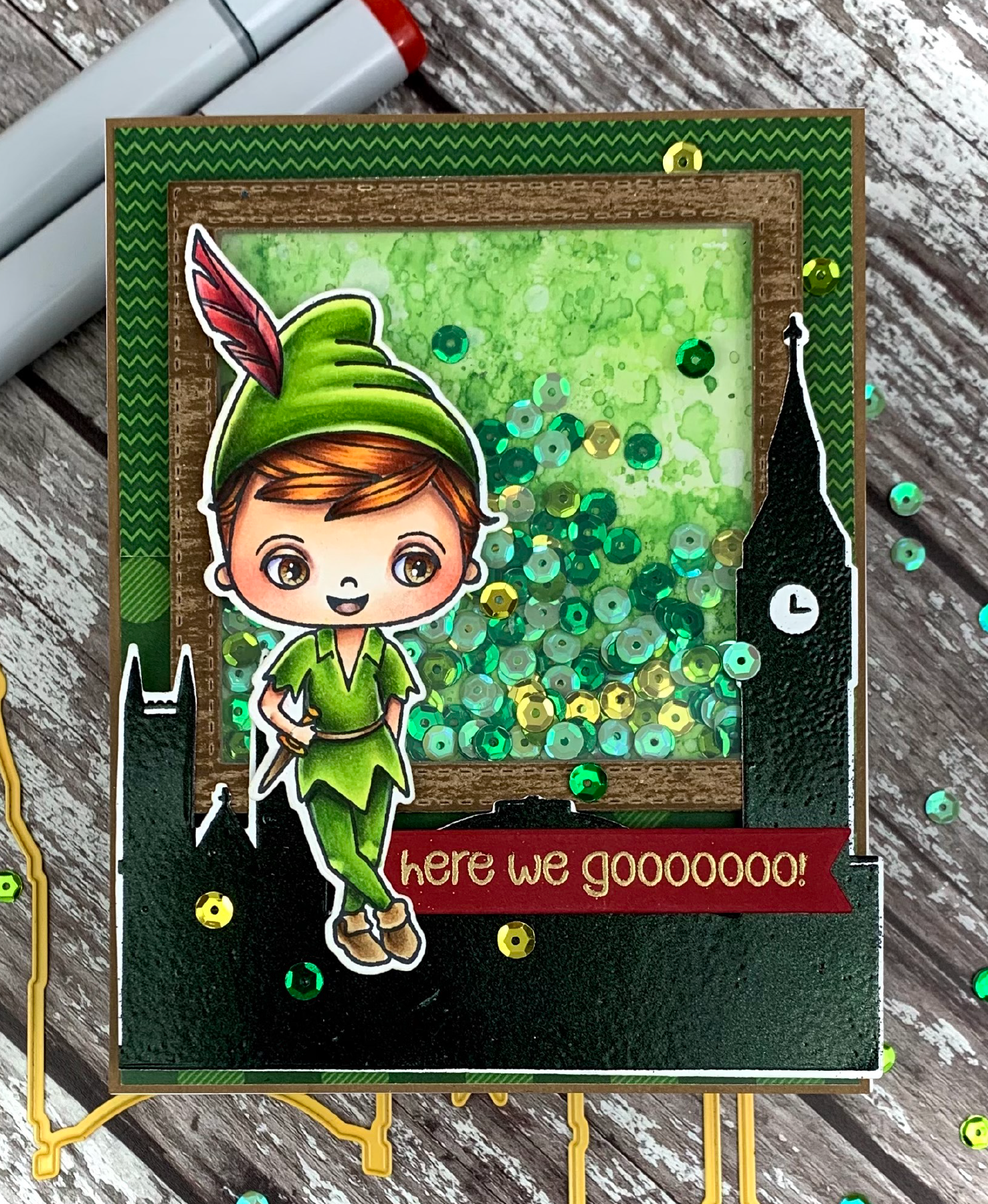 Peter pan shaker card