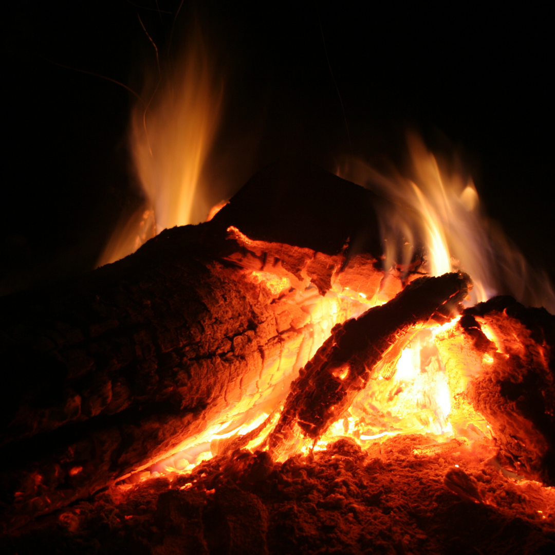 glowing embers of a campfire