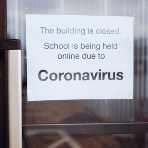 school closed due to coronavirus sign