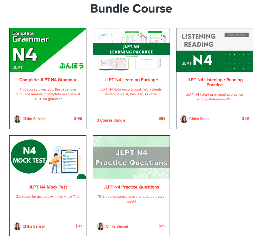 JLPT N4 Course All-in-One | Chika Sensei's Japanese Academy