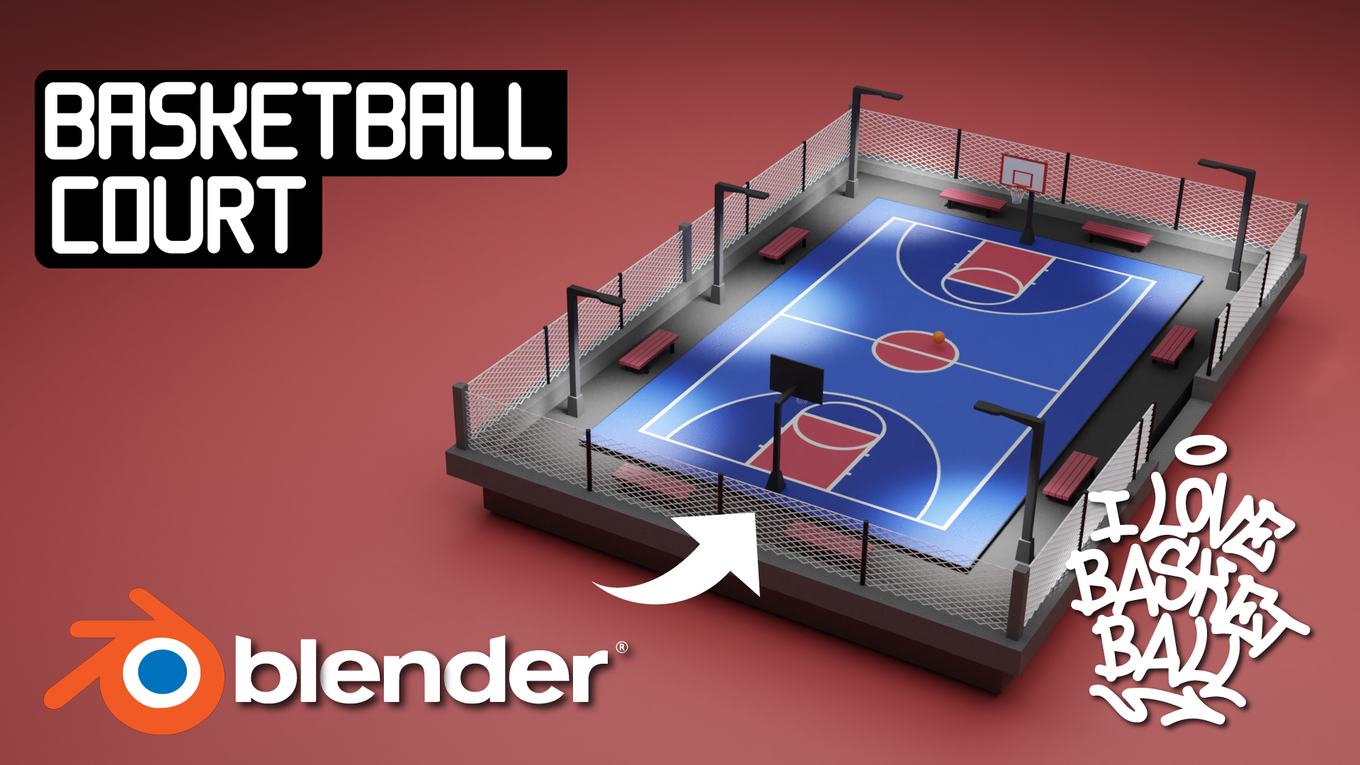 Basketball Court 3D Modeling Course 