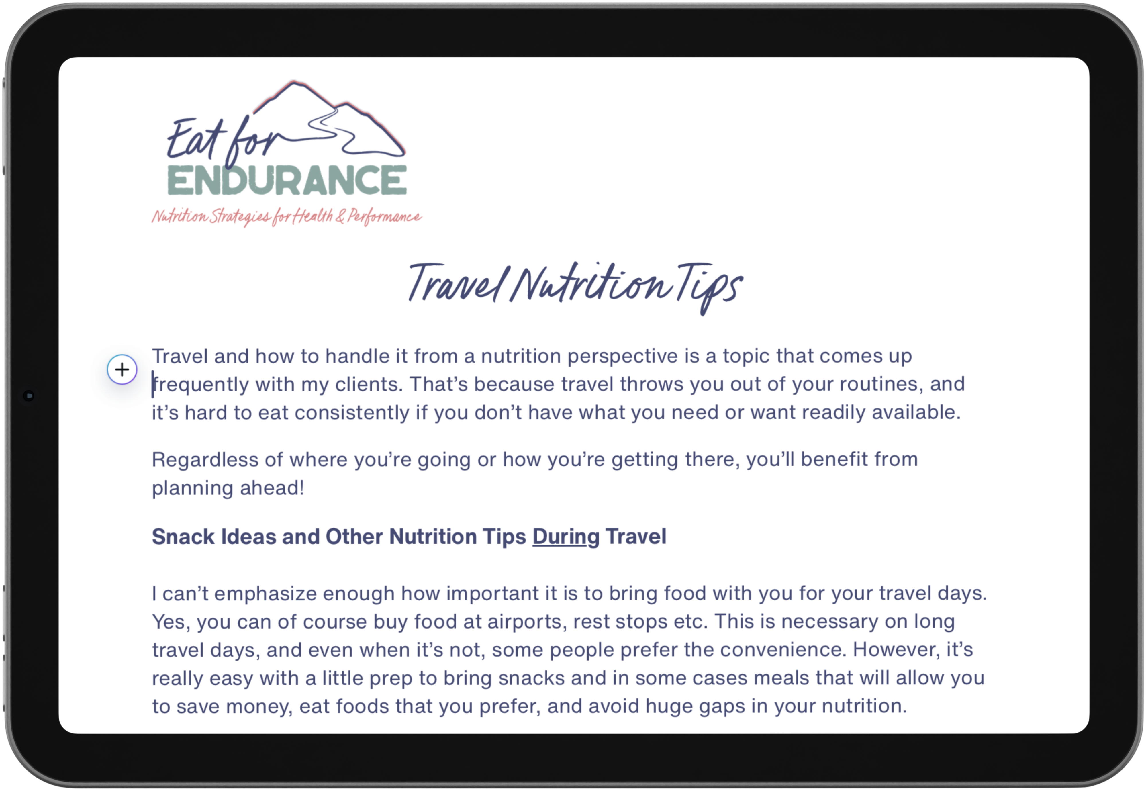 Travel Nutrition Tips