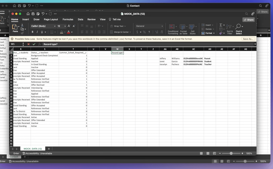 Data cleaning in Excel