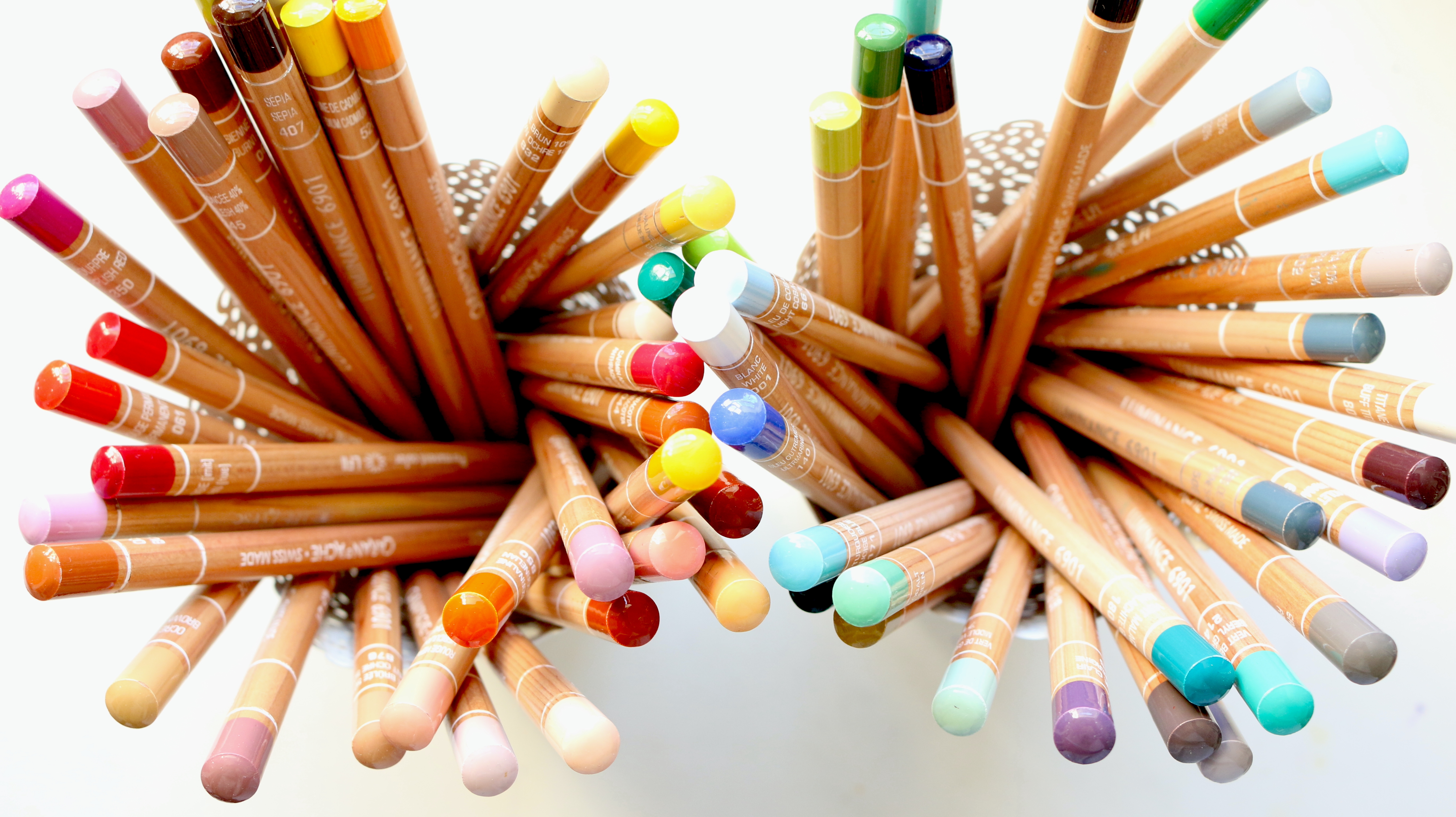 coloured pencils, adding detail