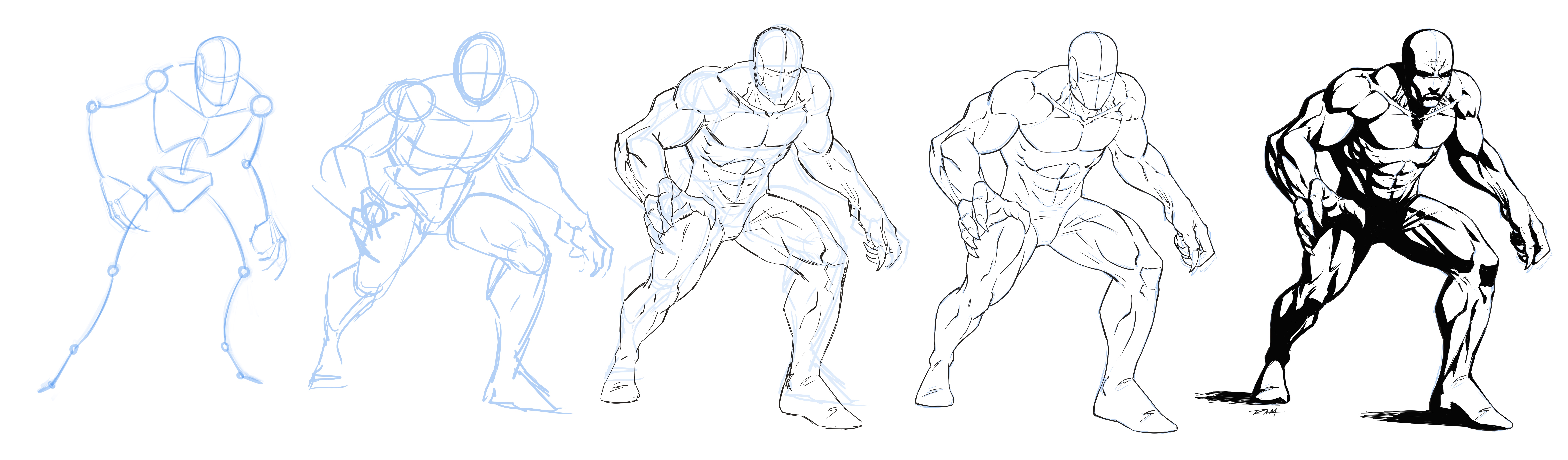 Drawing a Comic Book Character - Pose to Rendering, Robert Marzullo