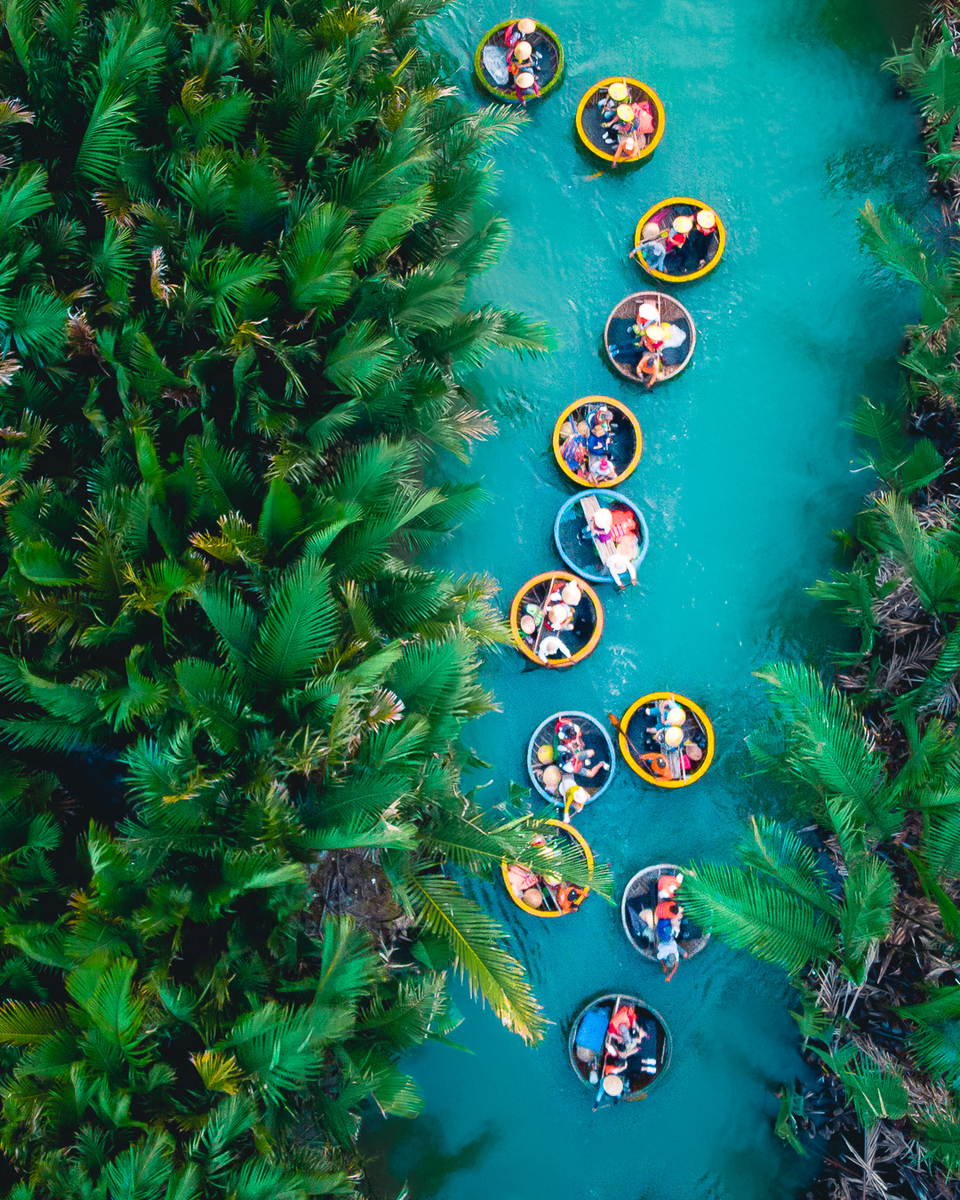 Coconut boats in Vietnam