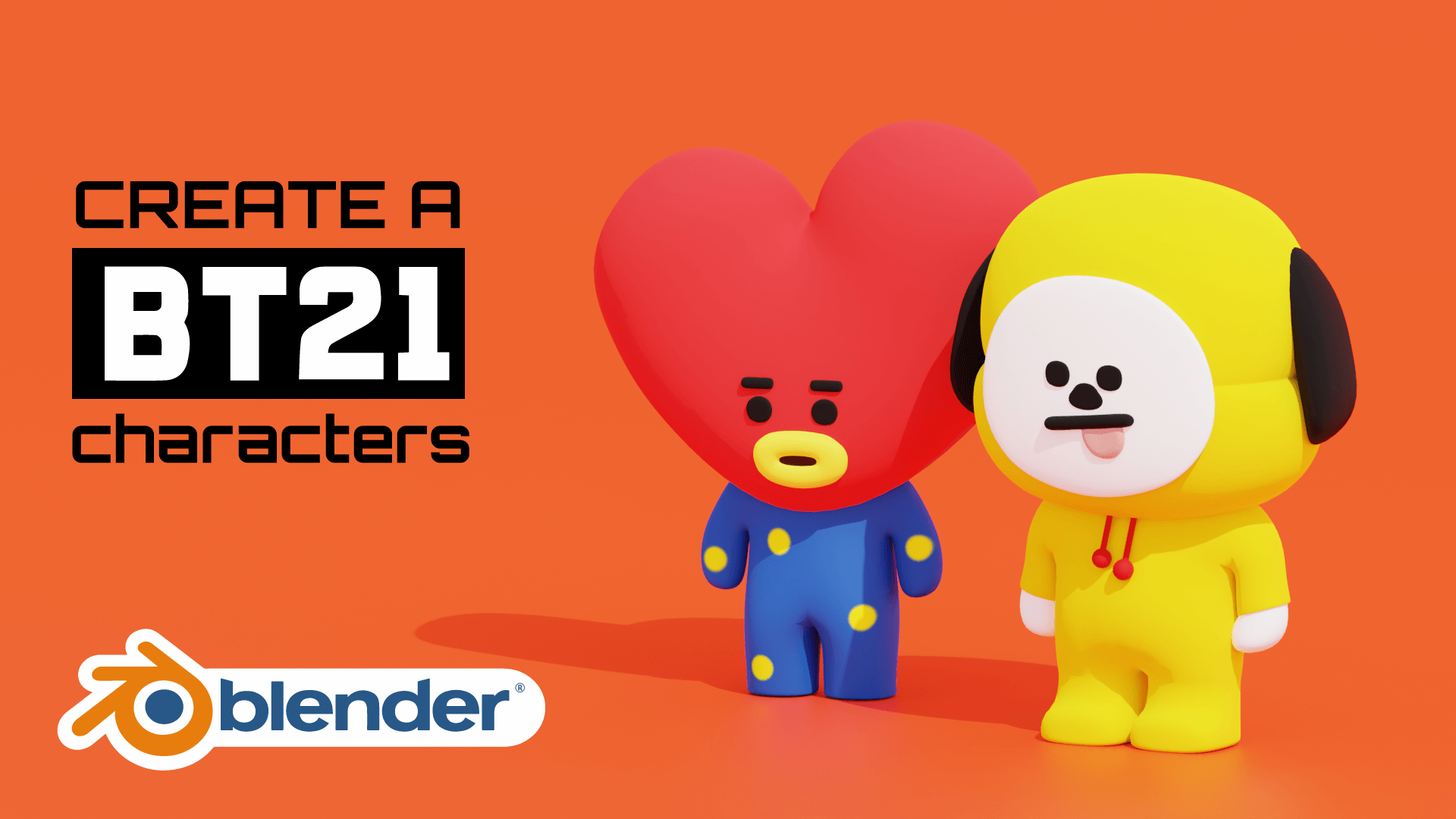 BT21 K POP BTS Character 3D Model Blender Course Academy