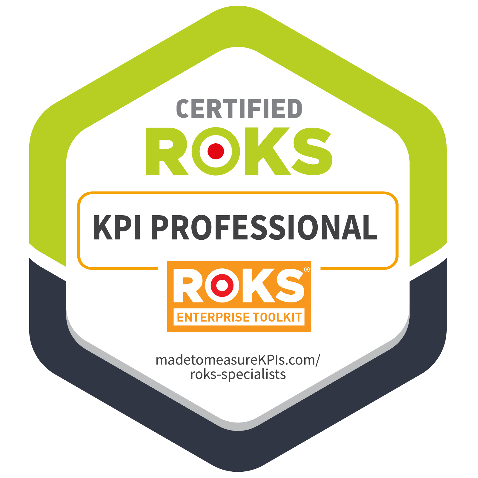 ROKS KPI Black Belt sample certification badge