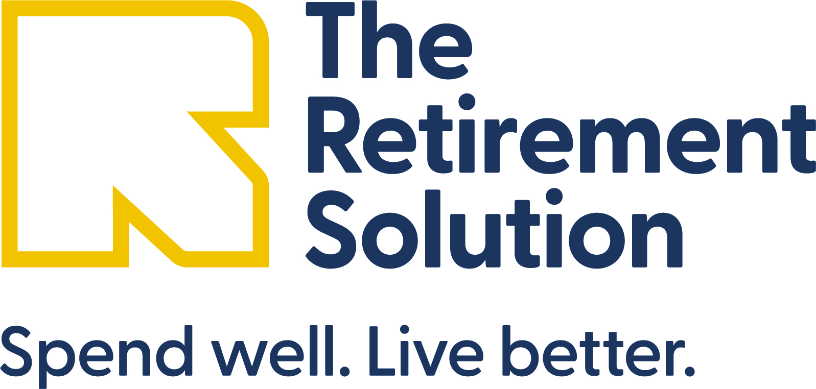 The Retirement Solution logo. Spend well. Live better.