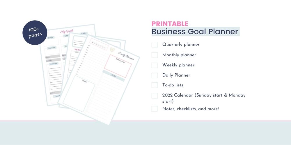 Printable Business Goal Planner