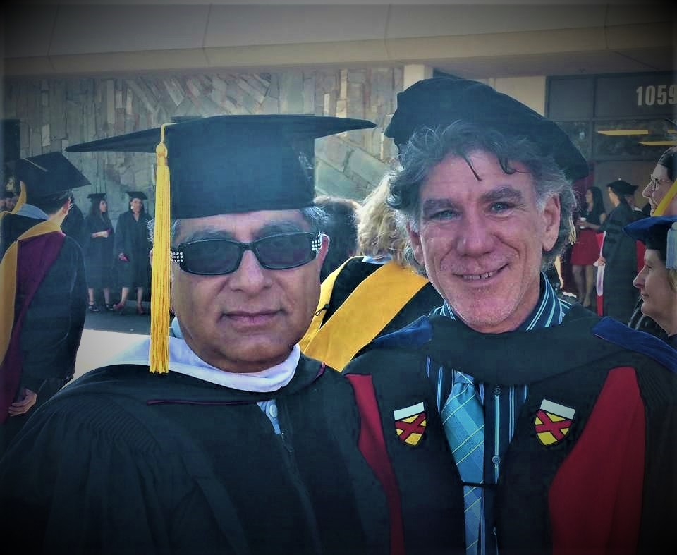 Deepak Chopra and Dr. B. at a Sofia University Commencement Ceremony