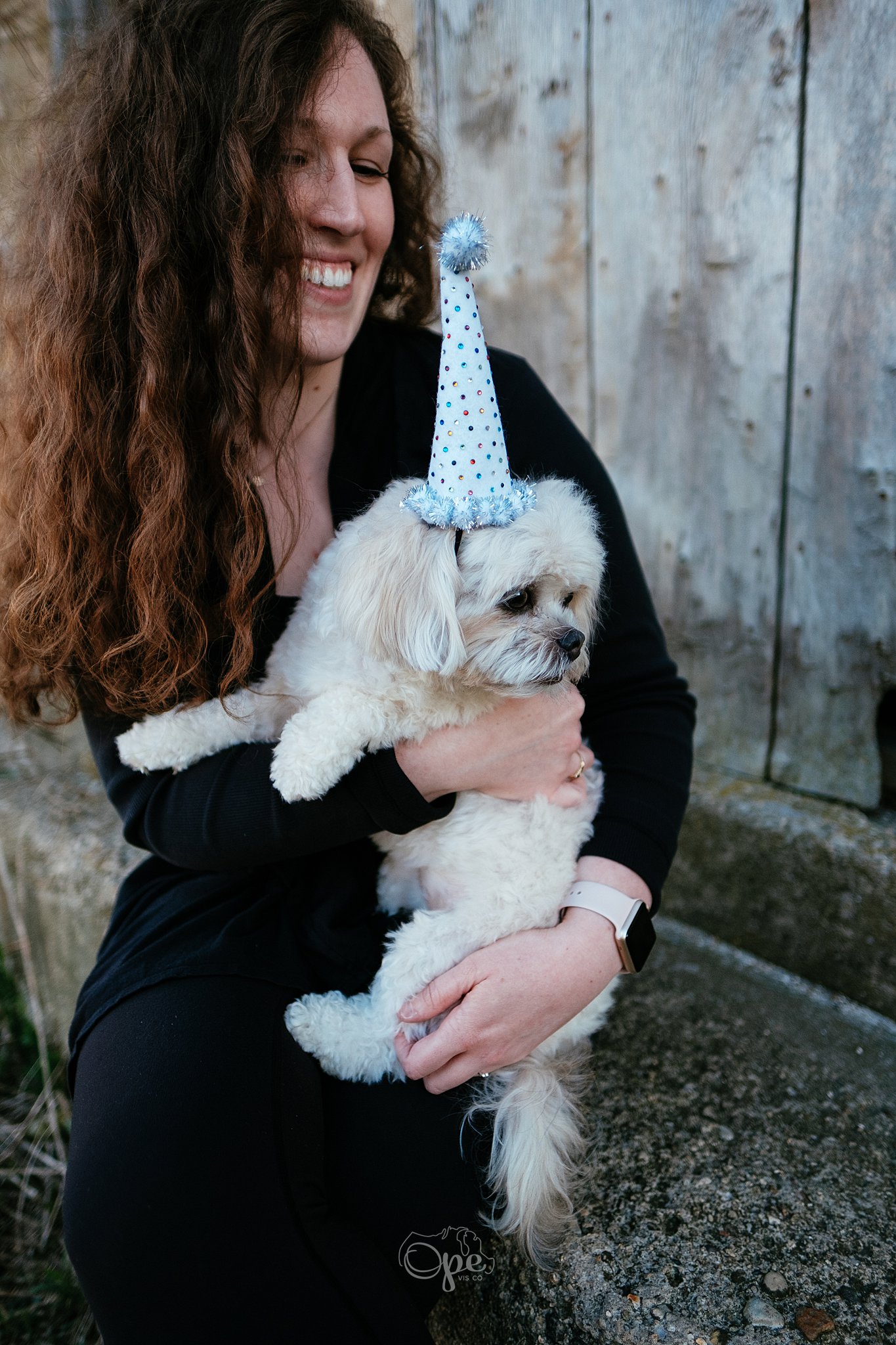 Adrianne holding dog