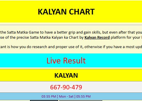 kalyan satta chart