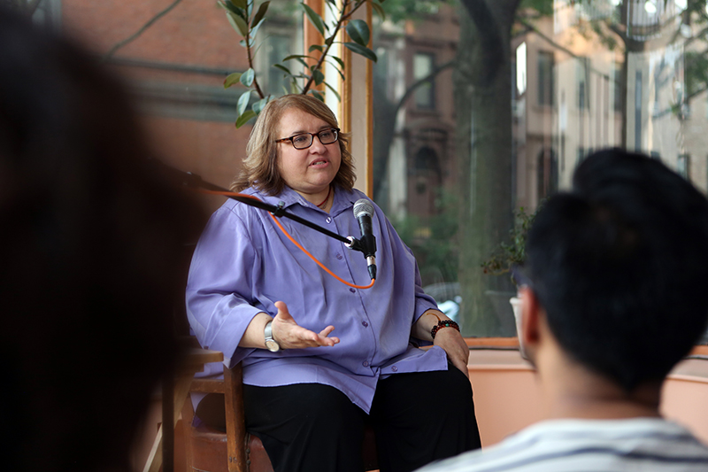 Sharon Salzberg giving a talk