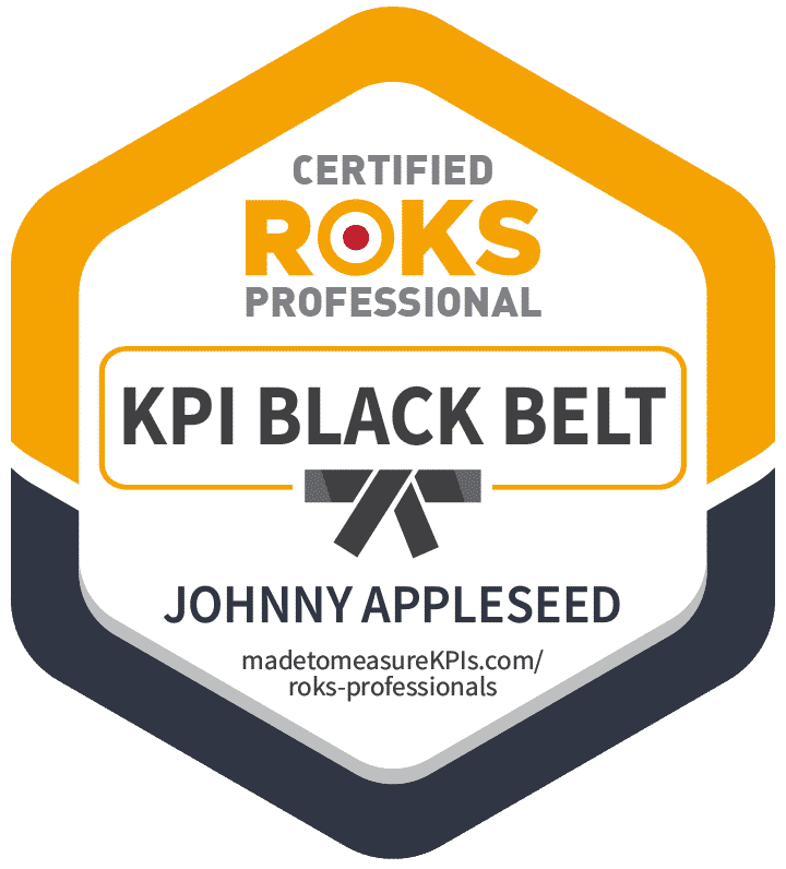 ROKS KPI Black Belt sample certification badge