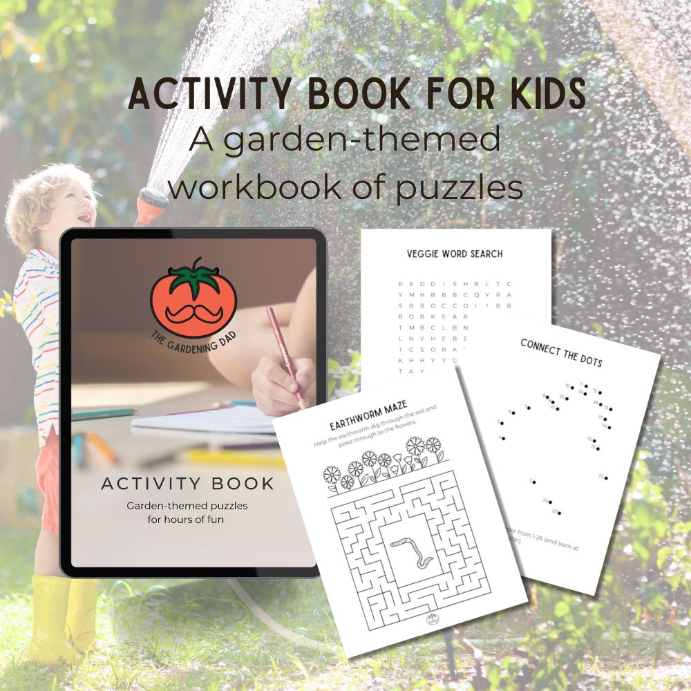 Sample pages from The Gardening Dad's Activity Book for Kids