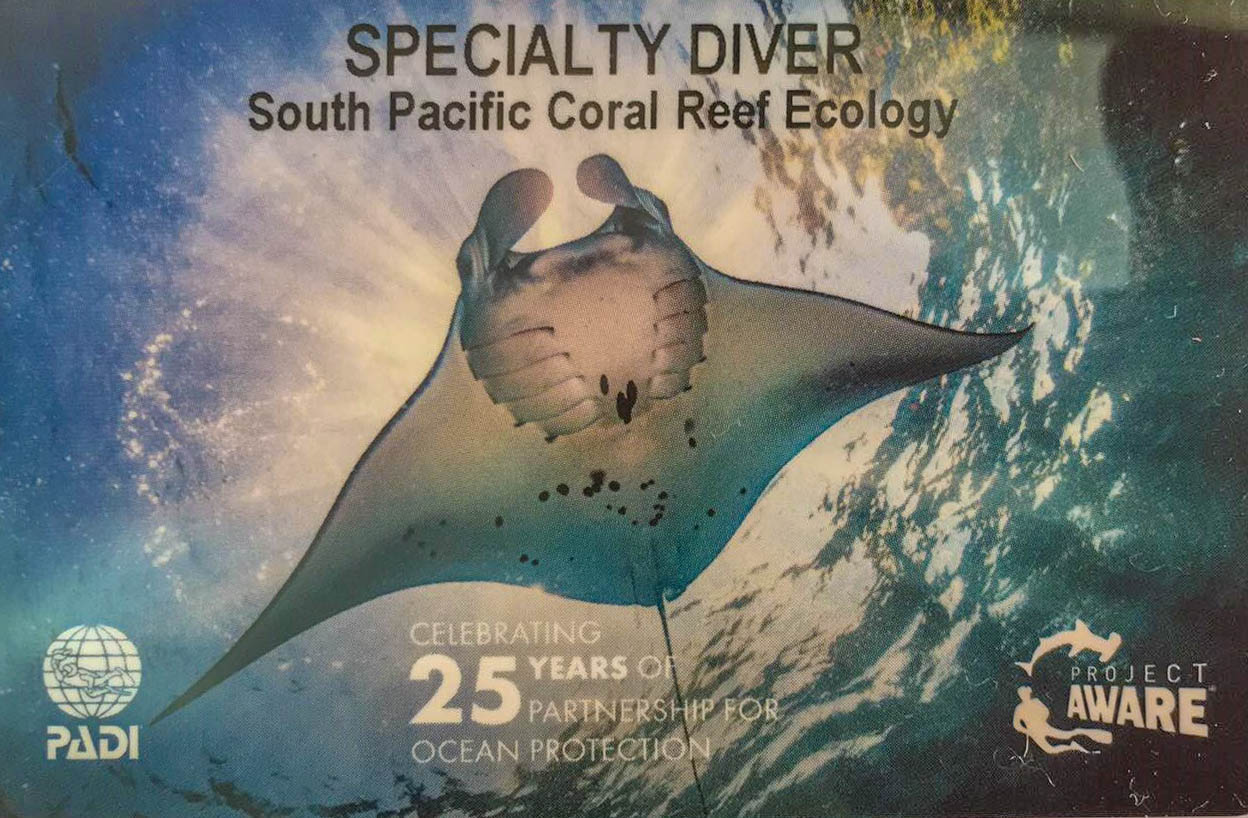 PADI South Pacific Coral Reef Ecology Specialty Fiji