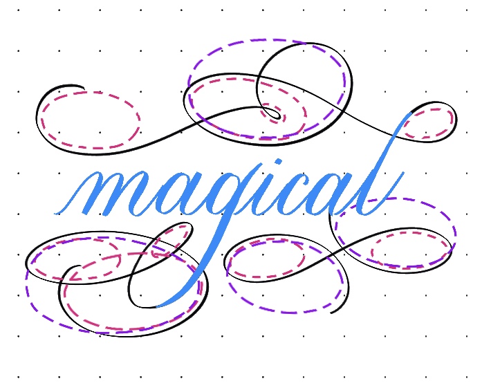 The world magical in calligraphy with flourishes