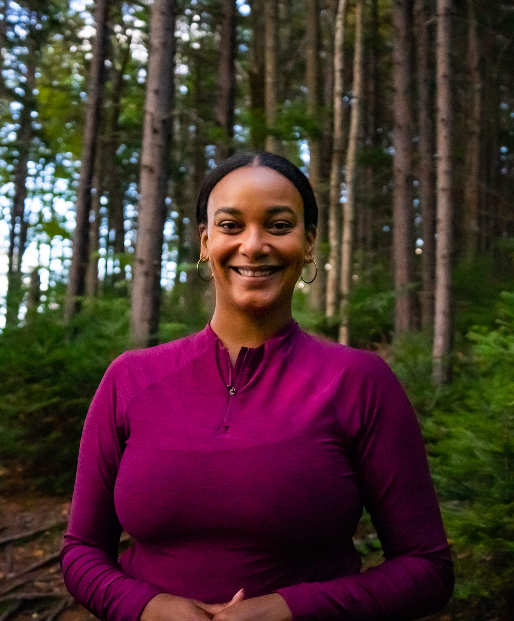 Black Hiker outdoors in the woods