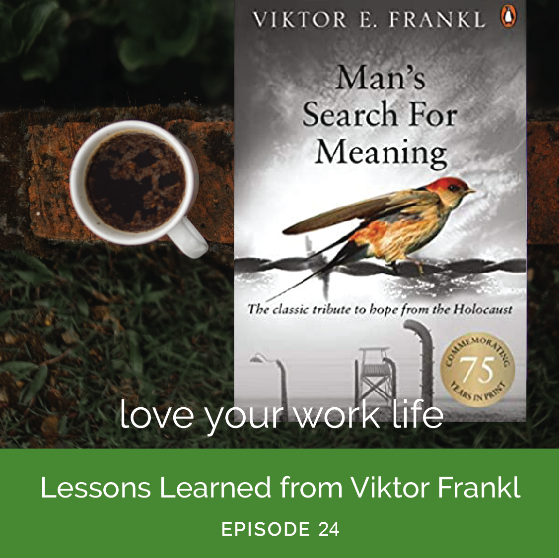 top down image of book cover (Viktor E. Frankl 