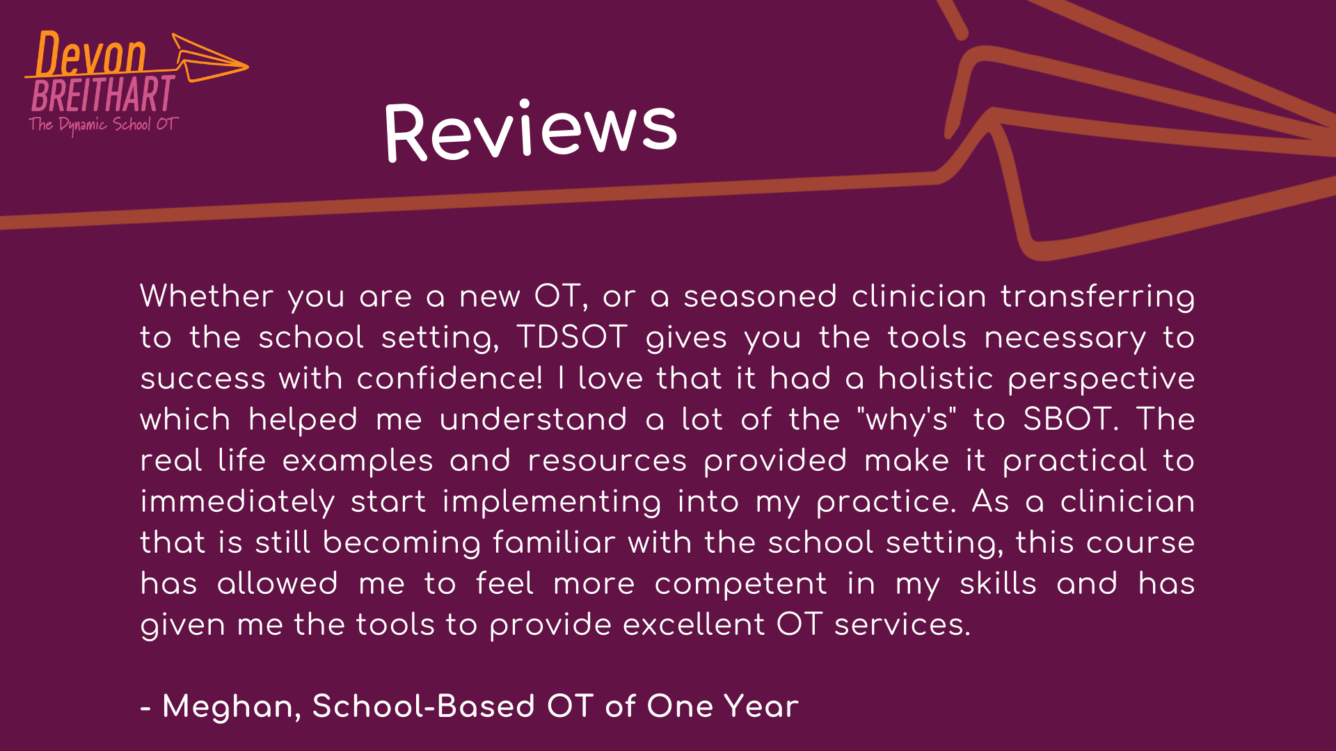 The Dynamic School OT Testimonial