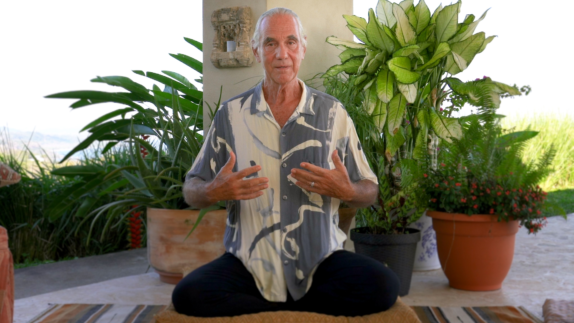 Will Johnson explaining how to sit in the half lotus meditation position