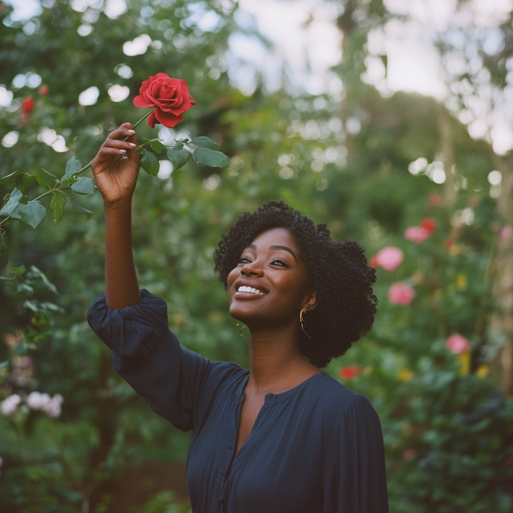 A professional woman overcoming her fears and thriving in her career.