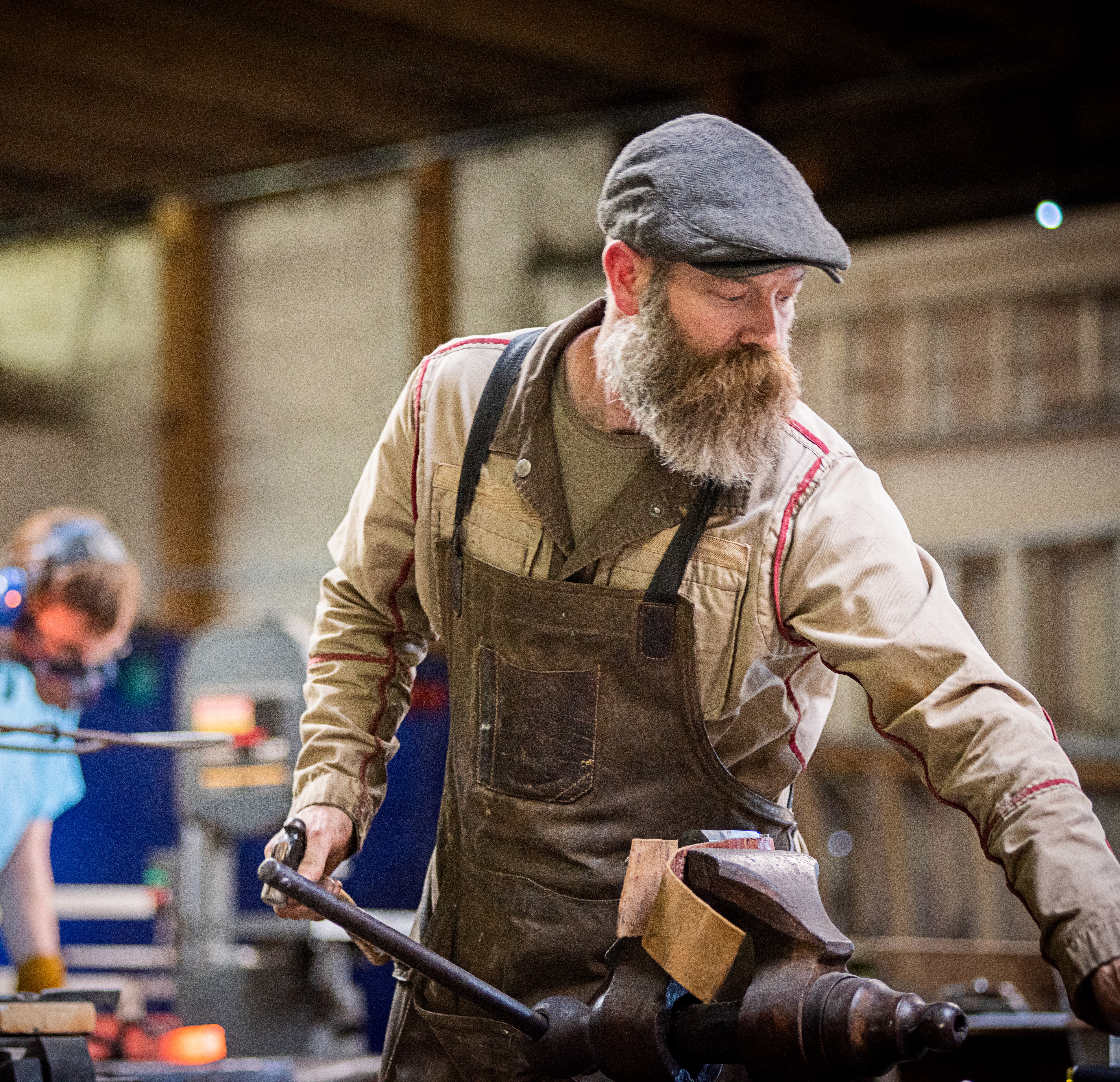 Yori Seeger in his welding shop