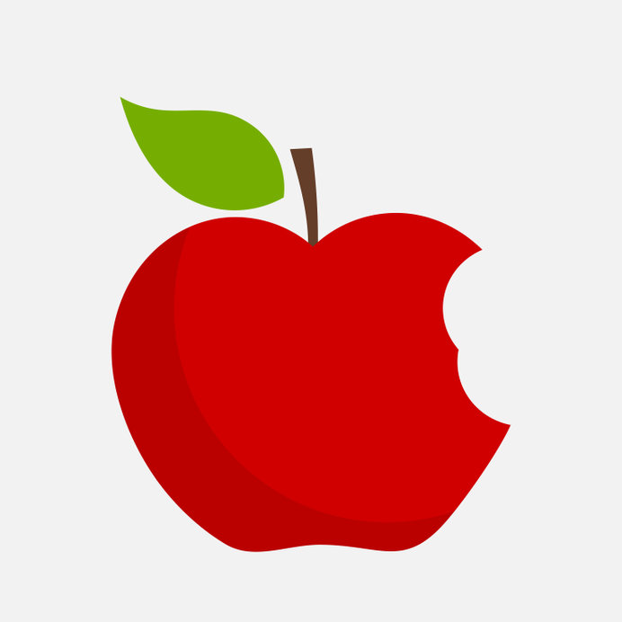 vector picture of apple with bite taken out
