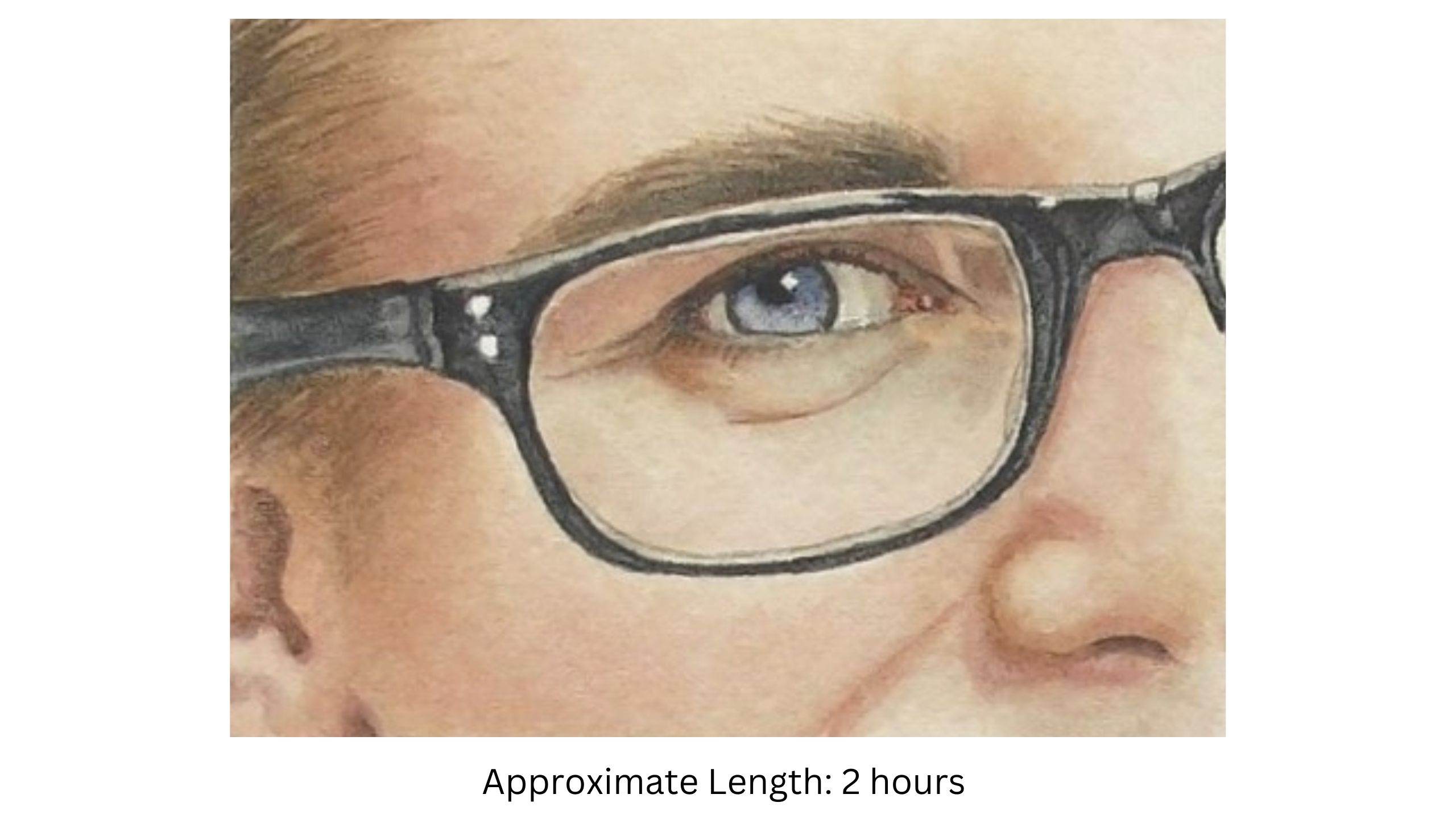watercolor human eye, glasses by Rebecca Rhodes