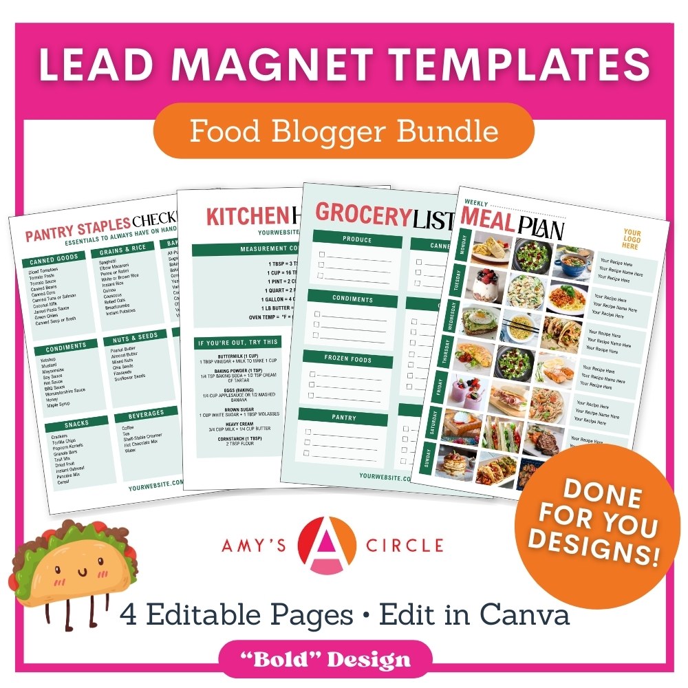 Lead Magnet Templates for Food Bloggers