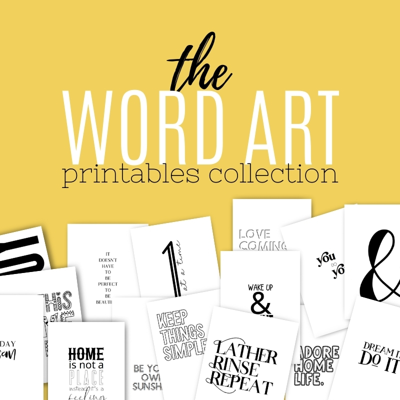 Word Art printable pages for your home