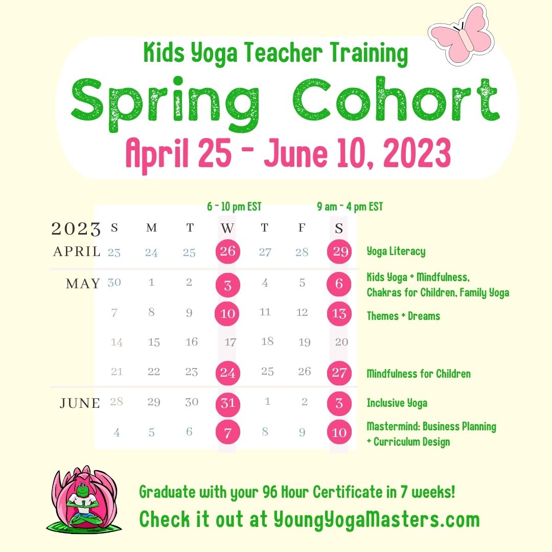 96 Hour Kids Yoga Teacher Training schedule