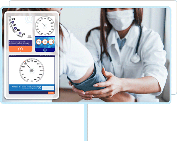 Collage of blood pressure activities screenshots 