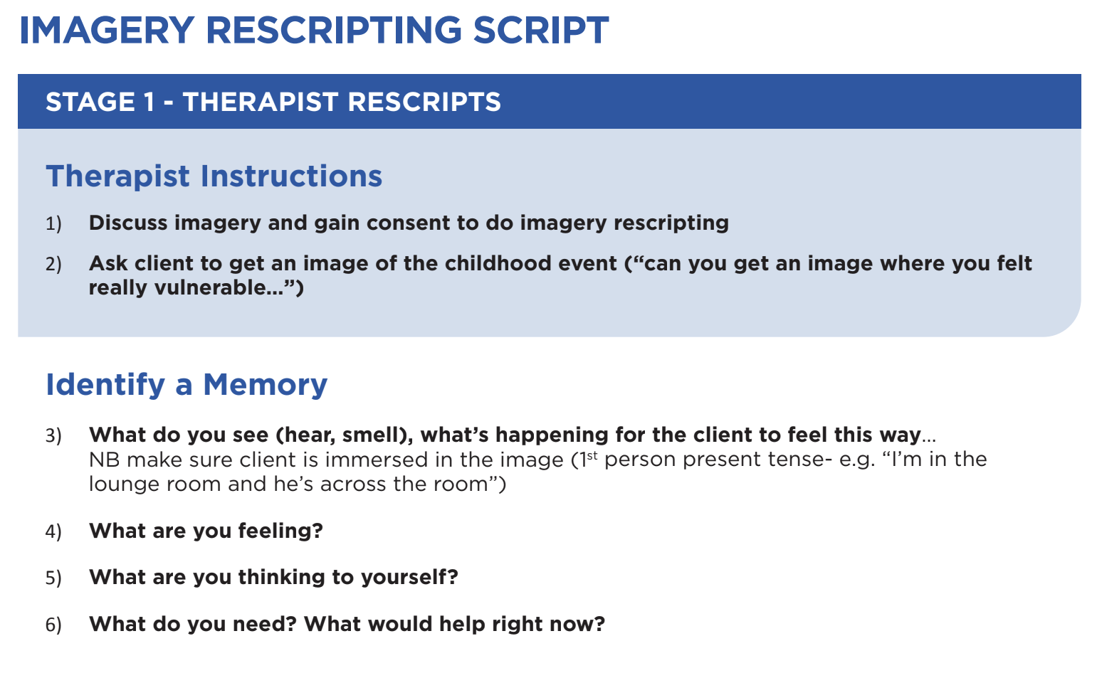 imagery rescripting script free resource