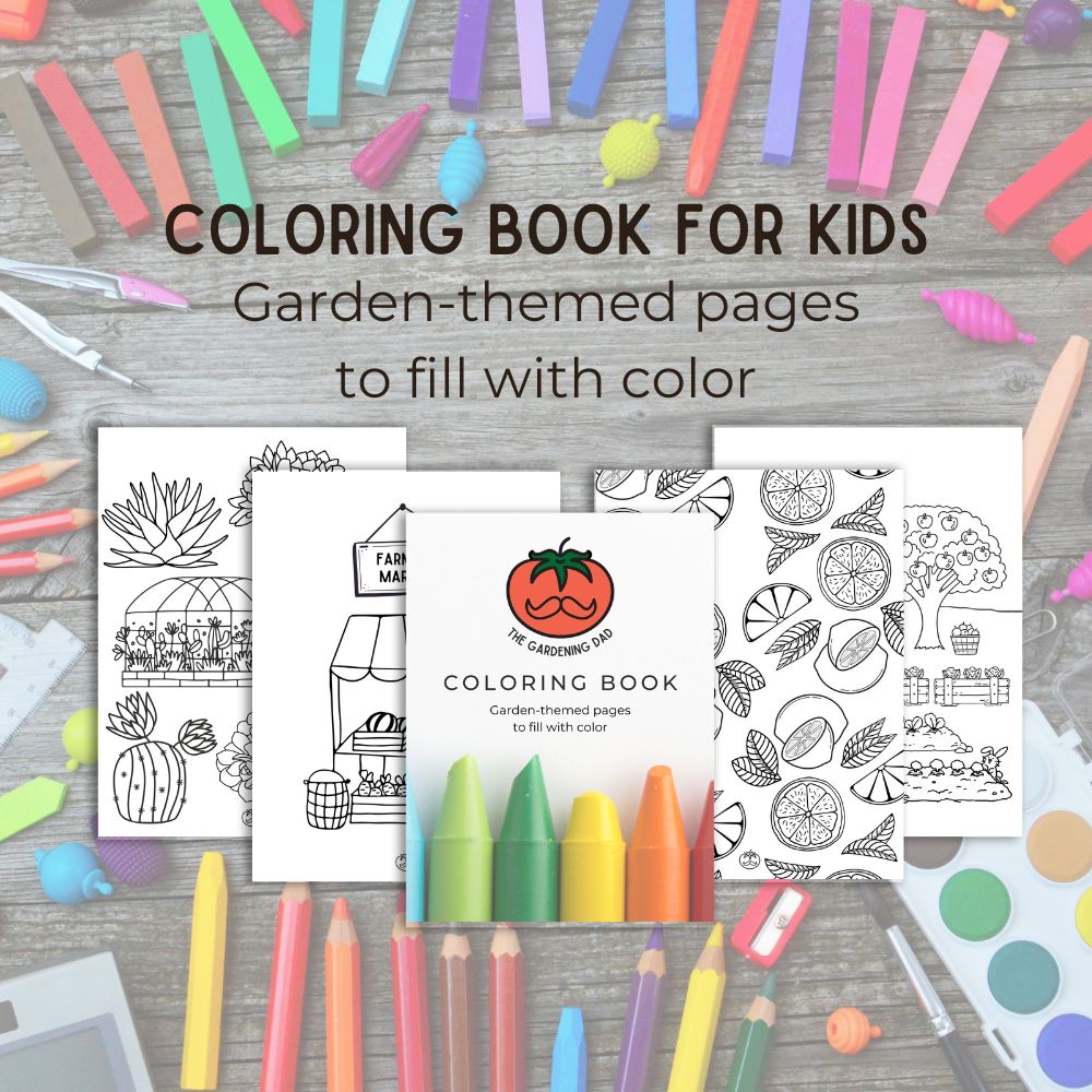 Sample pages from The Gardening Dad's Coloring Book