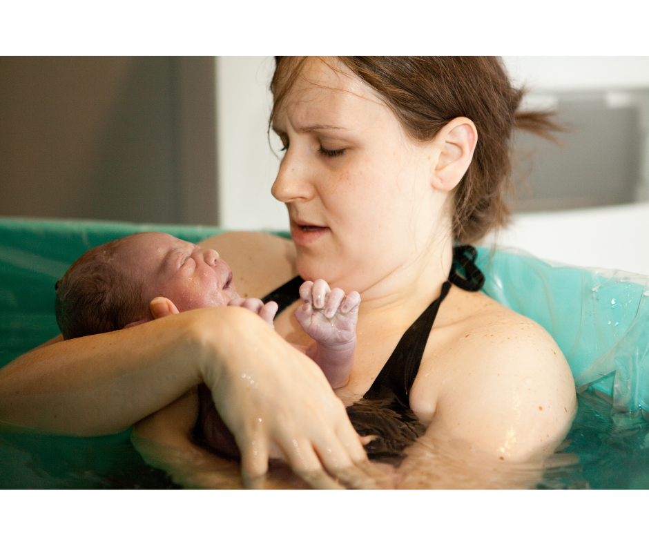 Online hypnobirthing course woman in birthing pool