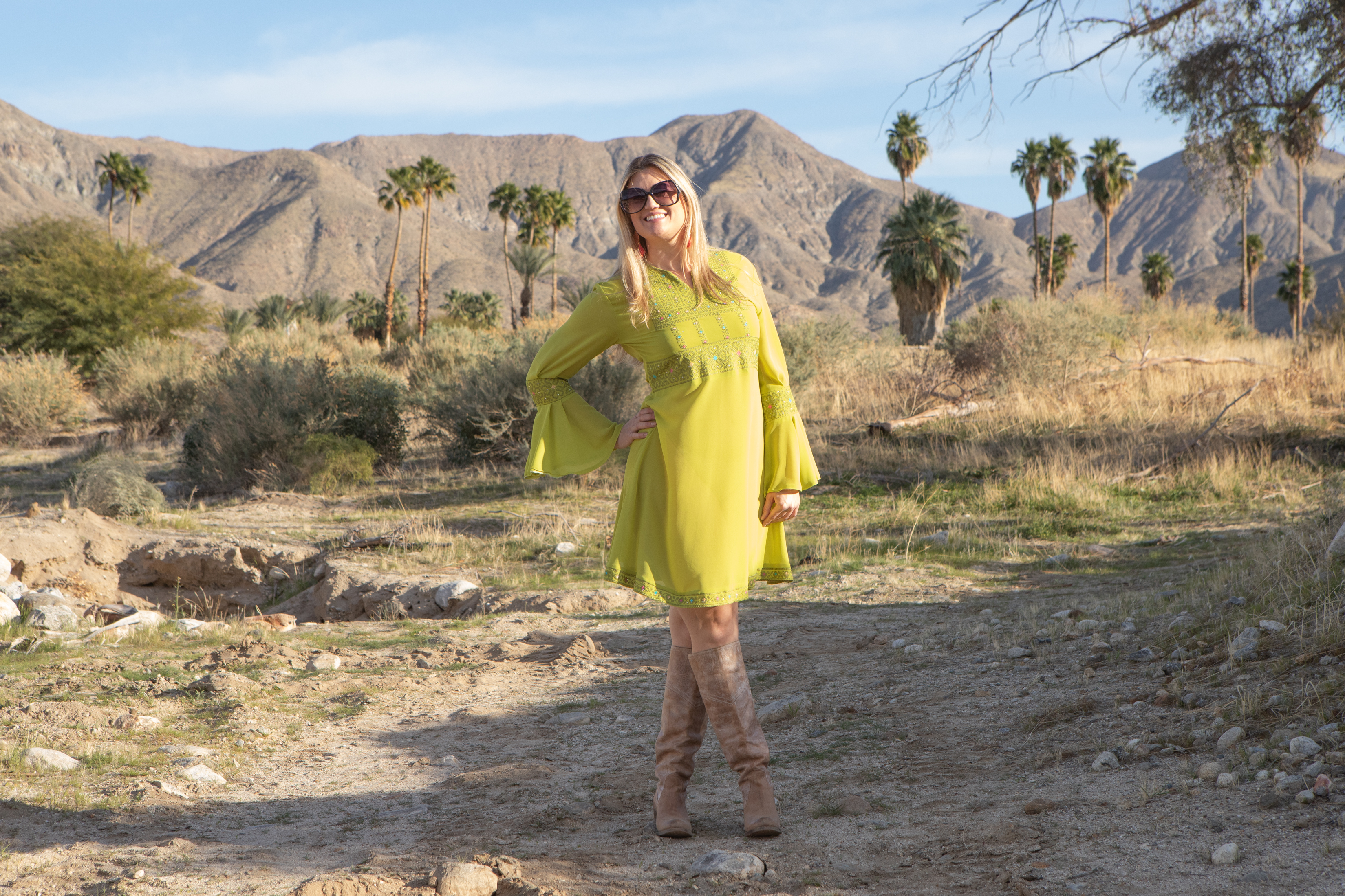 a women standing in the desert