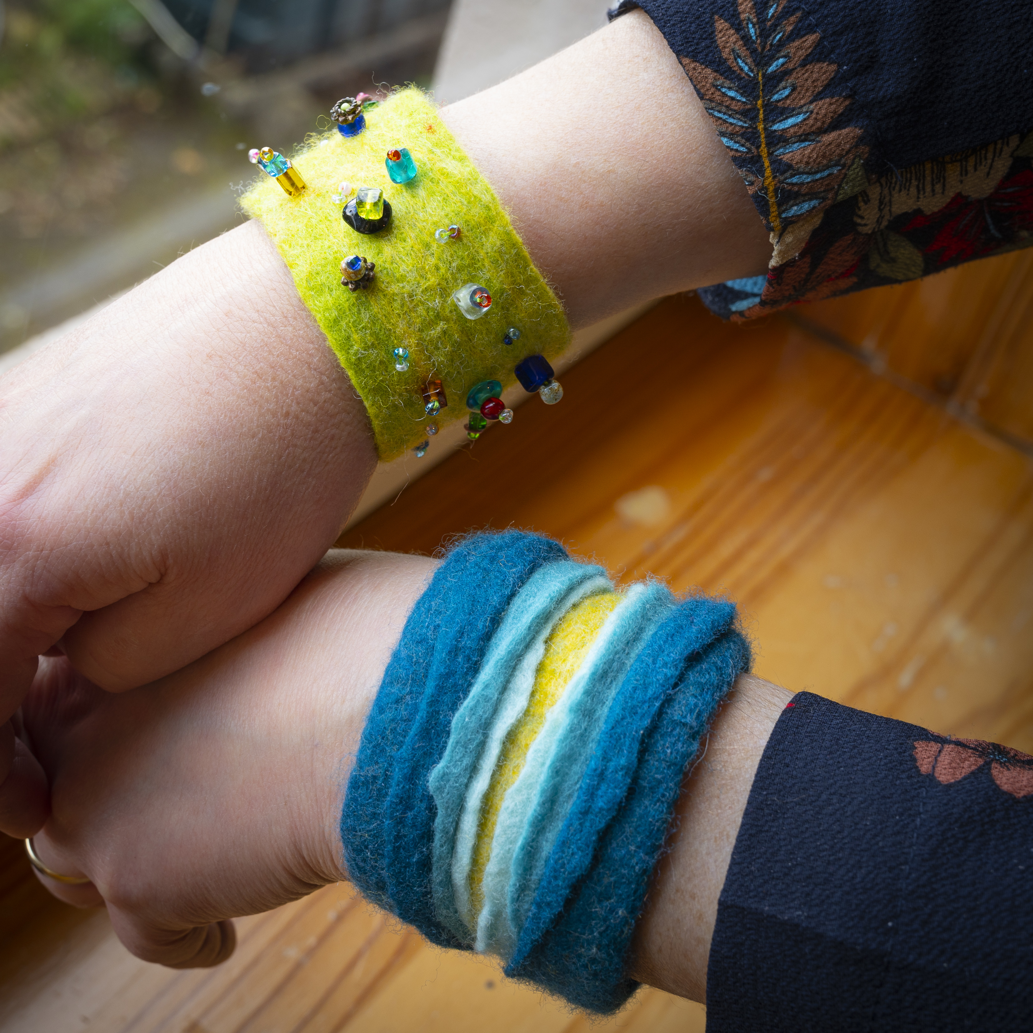 wet felted bracelets from felt fairies