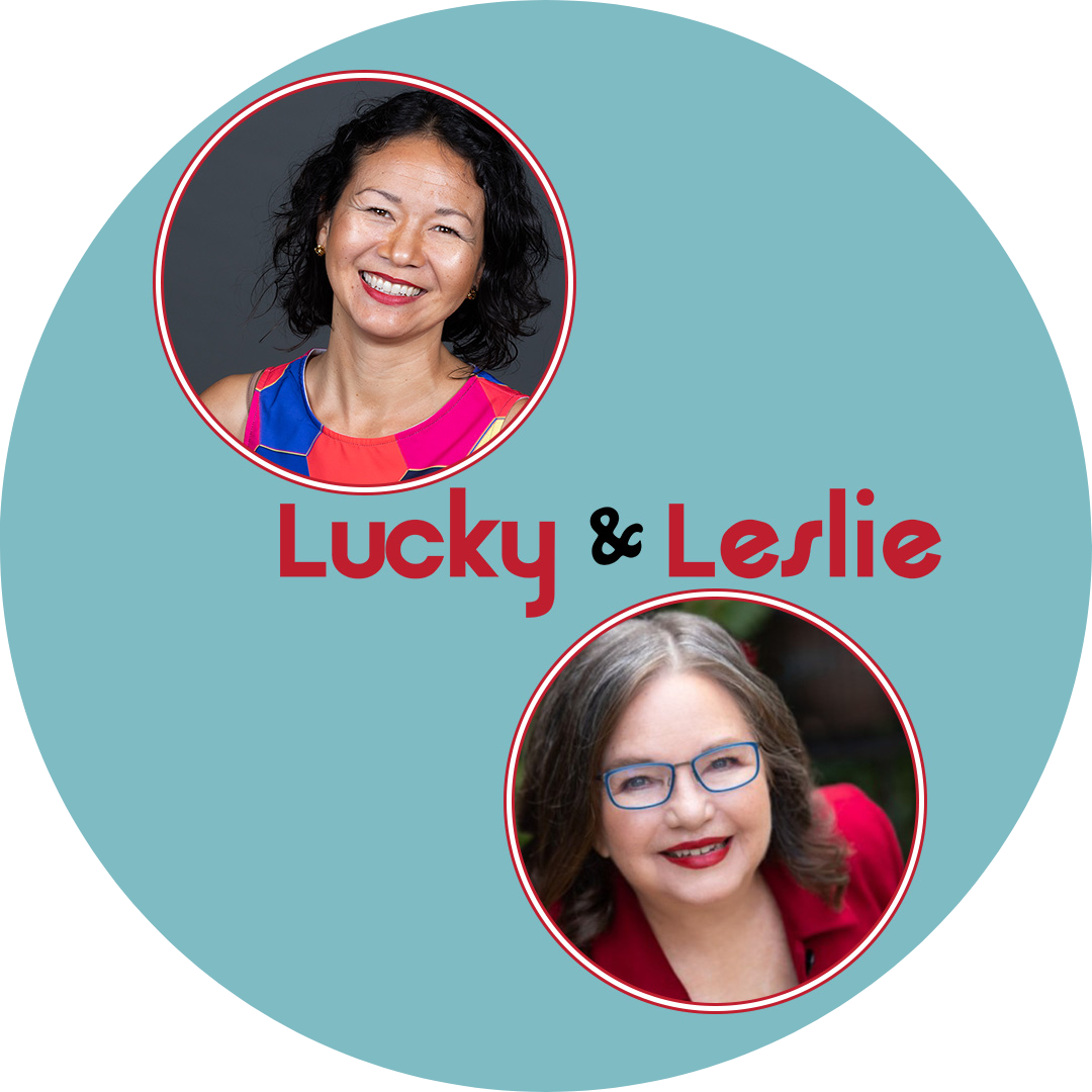 double headshot of Luckygirliegirl Christina Aldan and Leslie Martinich