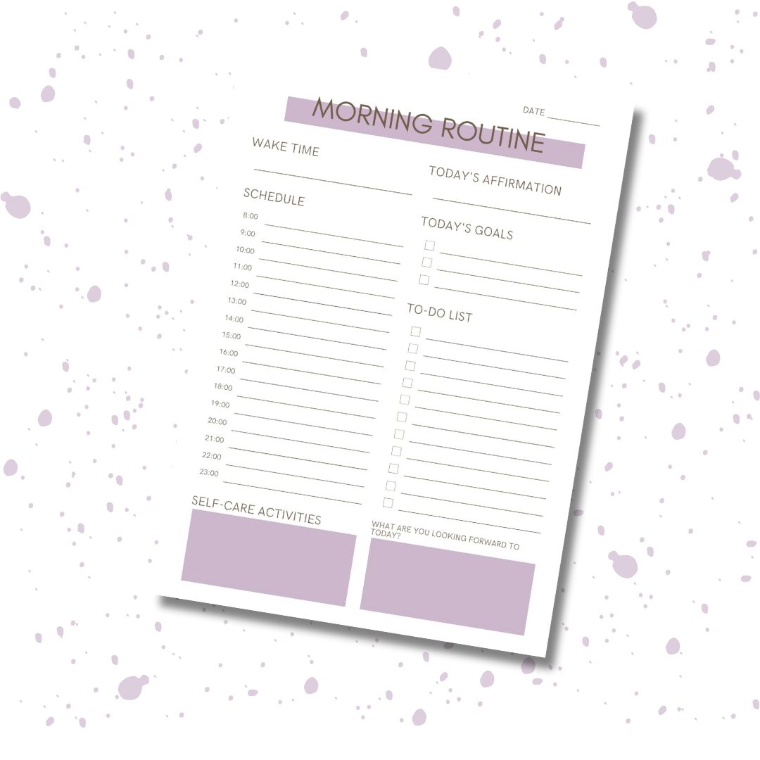 Positive morning routine printable