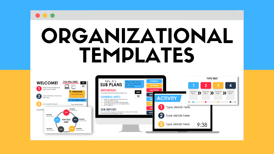 Digital Classroom Organizational Templates for Teachers