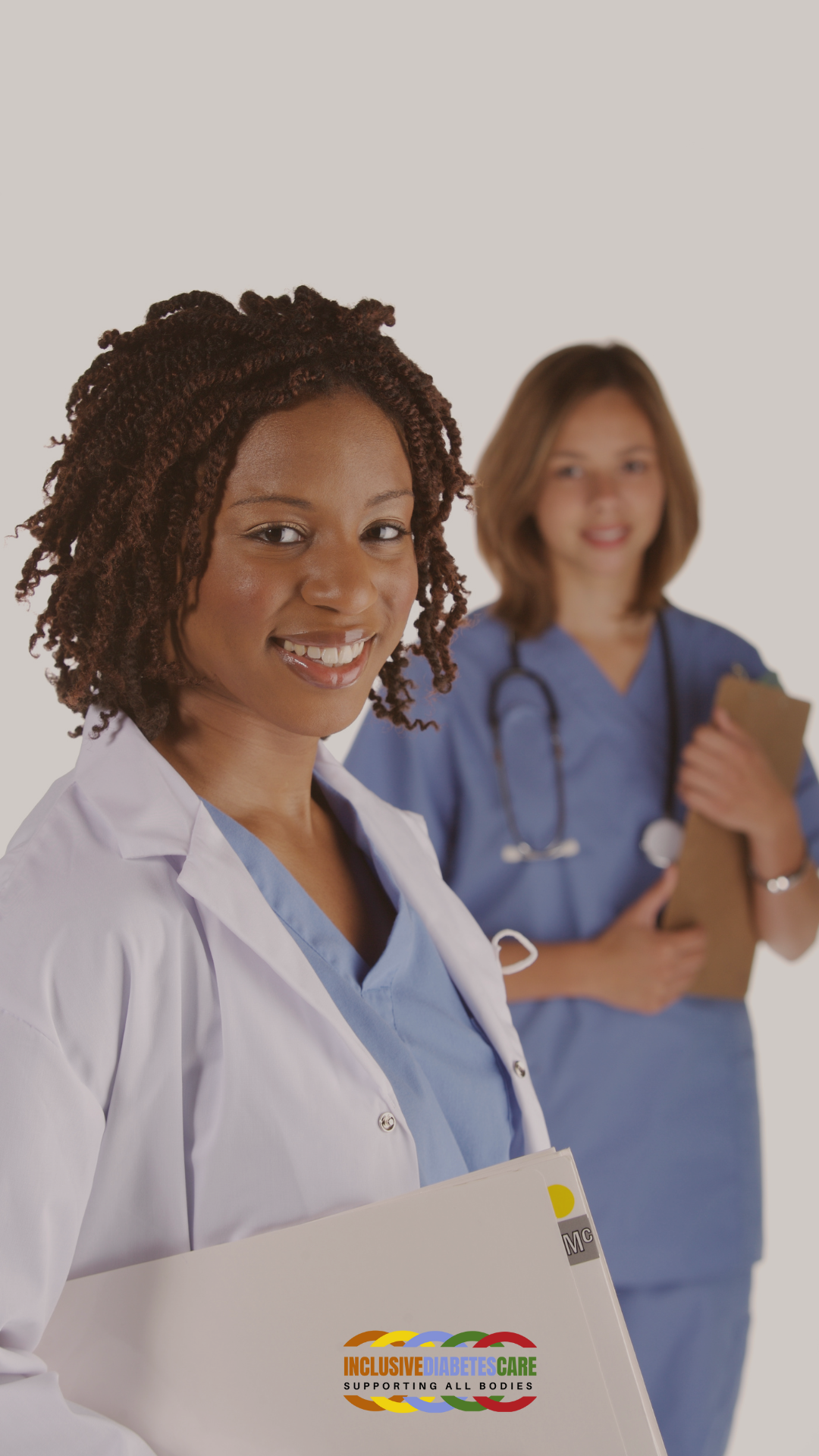 Image of two healthcare professionals in scrubs