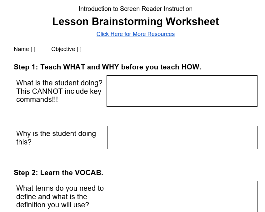 Lesson Brainstorming