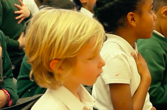 children practising mindfulness 