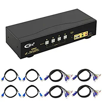 HDMI KVM Switch 4 Port Dual Monitor Extended Display