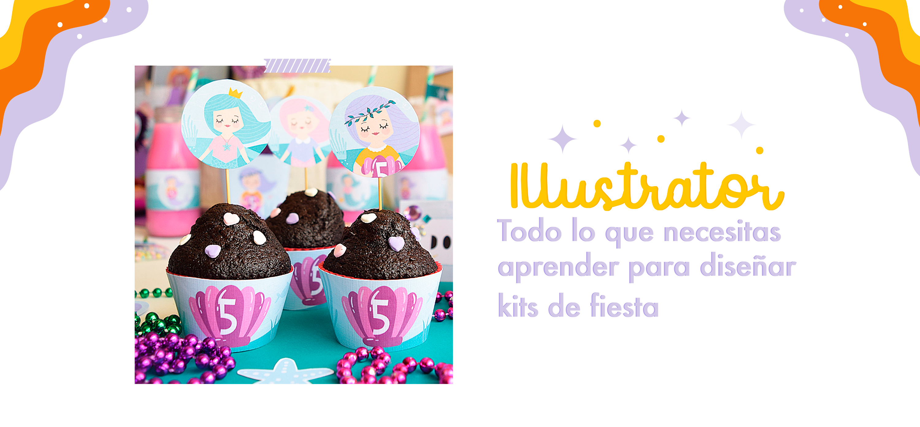 Curso online para diseñar kits e fiesta con illustrator