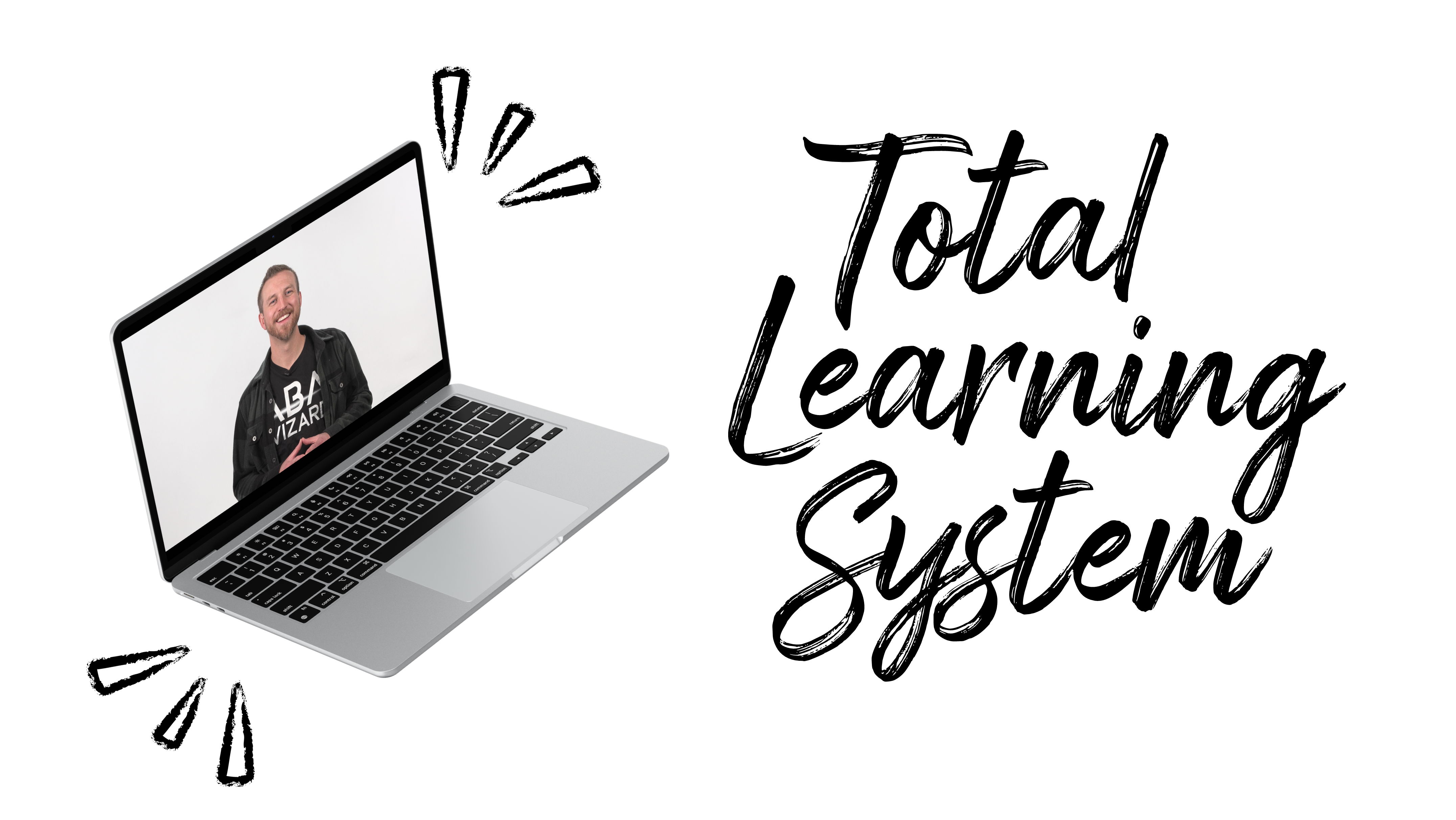 Total Learning System text with laptop of ABA Wizard video lecture