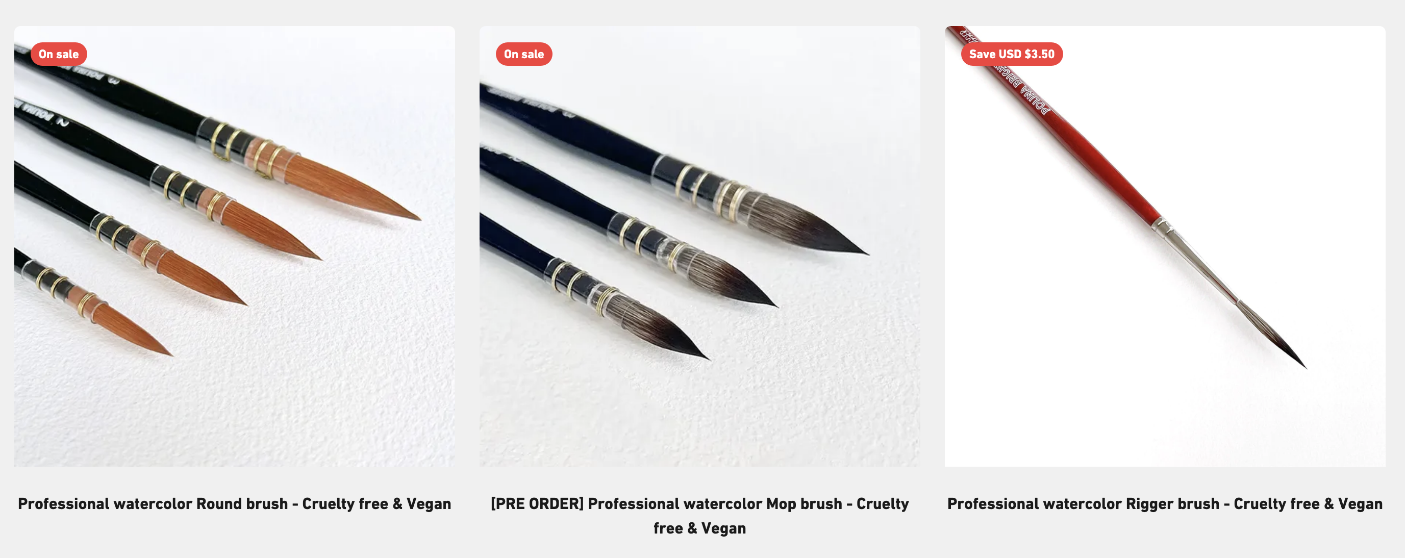 Professional watercolor Rigger brush - Cruelty free & Vegan