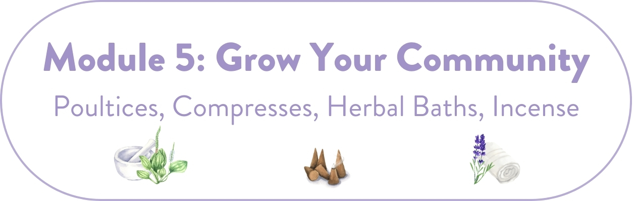 Module 5: Grow Your Community: Poultices, Compresses, Herbal Baths, Incense